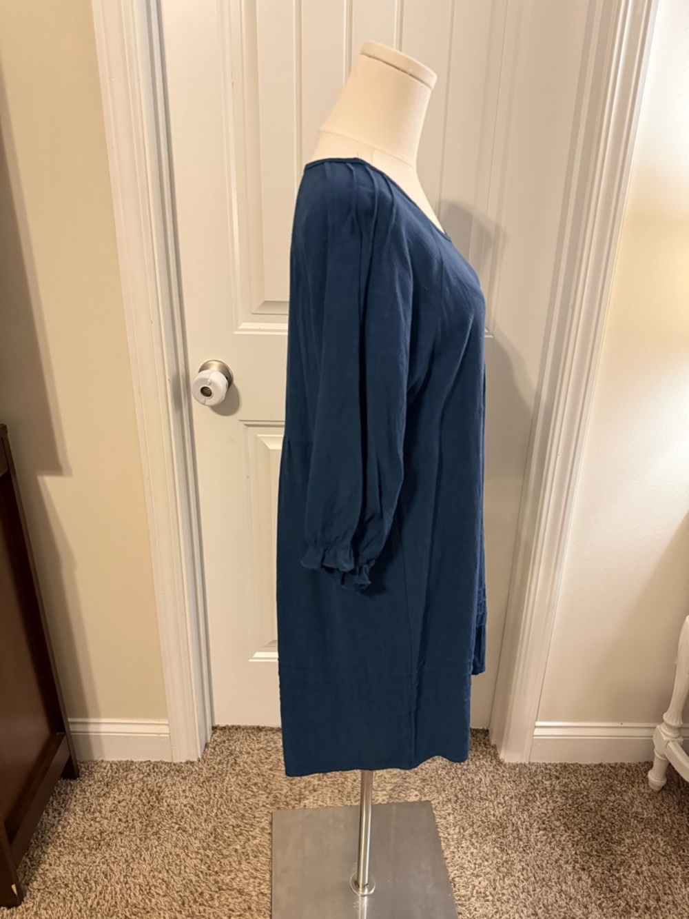 Umgee Navy Blue Linen Blend Dress - Picture 6 of 13